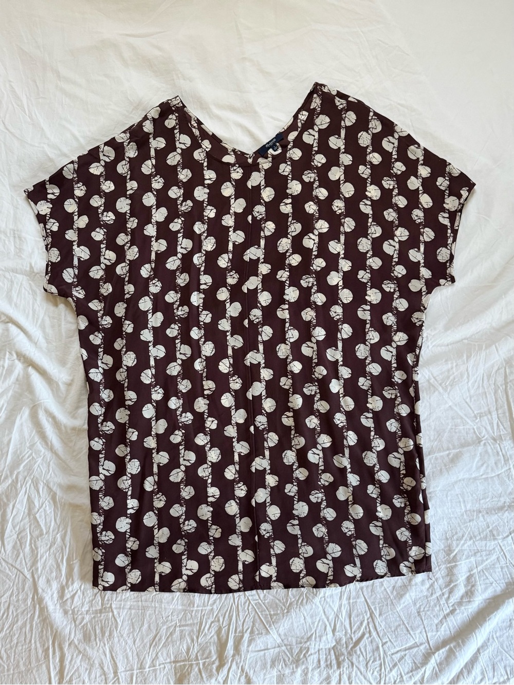 MADEWELL | Women’s Large Brown Top with Cream Print